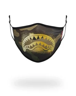 ADULT CAMO GOLD SHARK FORM FITTING FACE MASK