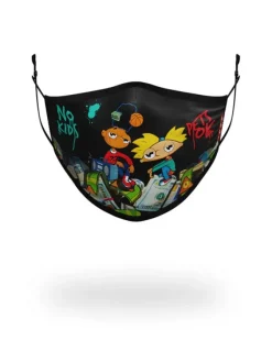 ADULT HEY ARNOLD MONEY STACKS FORM FITTING FACE-COVERING