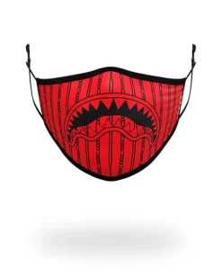 ADULT REVERSE SHARKS IN PARIS (RED) FORM FITTING FACE MASK