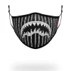 ADULT REVERSE SHARKS IN PARIS (BLACK) FORM FITTING FACE MASK