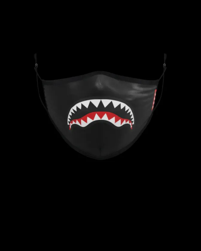 ADULT SHARK LOGO (BLACK) FORM-FITTING FACE MASK