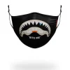 BITE ME SHARK (BLK) POLYESTER FACE MASK