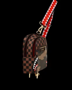 EXTERIOR GOLD ZIP POCKET SHARKS IN PARIS BACKPACK SLING