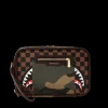 EXTERIOR GOLD ZIP POCKET SHARKS IN PARIS TOILETRY BRICKSIDE BAG