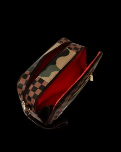 EXTERIOR GOLD ZIP POCKET SHARKS IN PARIS TOILETRY BRICKSIDE BAG