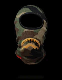 GOLD KNIT SHARK MOUTH SKI MASK