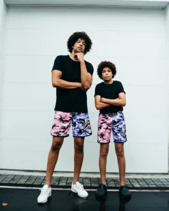 KIDS SPLIT CAMO SWIM TRUNKS