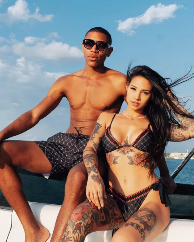 MIDNIGHT MONEYGRAM SHOTO SWIM TRUNKS