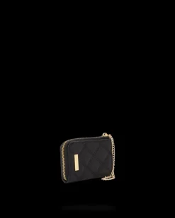 NOIR QUILT GOLD CHAIN SHARK WALLET