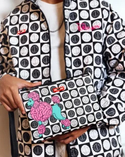 POODLE CHECK RON ENGLISH COLLAB POUCHETTE