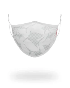 SHARK CHECK (WHITE) FACE MASK